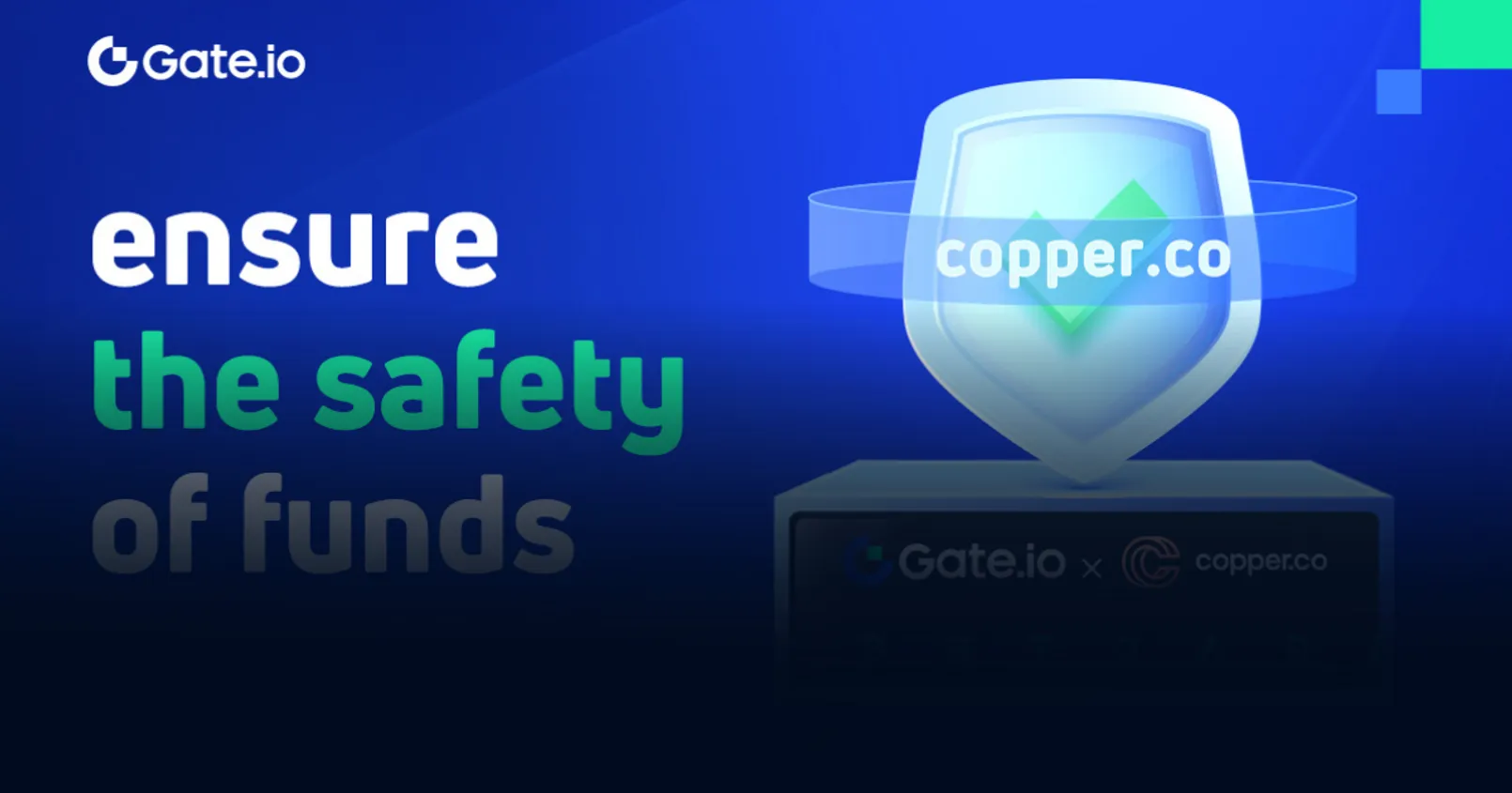 Gate.io จับมือ Copper.co เพิ่มศักยภาพทางความปลอดภัย